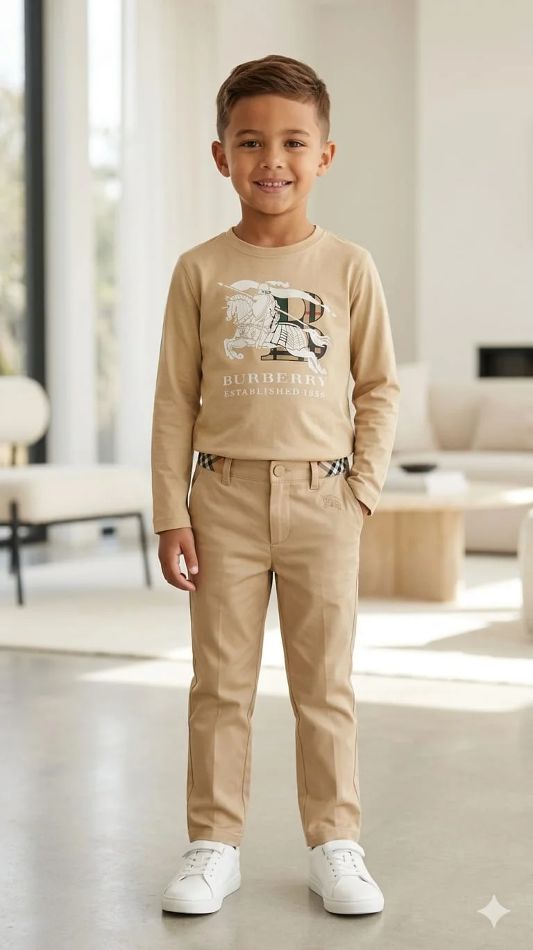 BURBERRY BOYS LONG SLEEVE COTTON T-SHIRT FOR SUMMER WEAR
