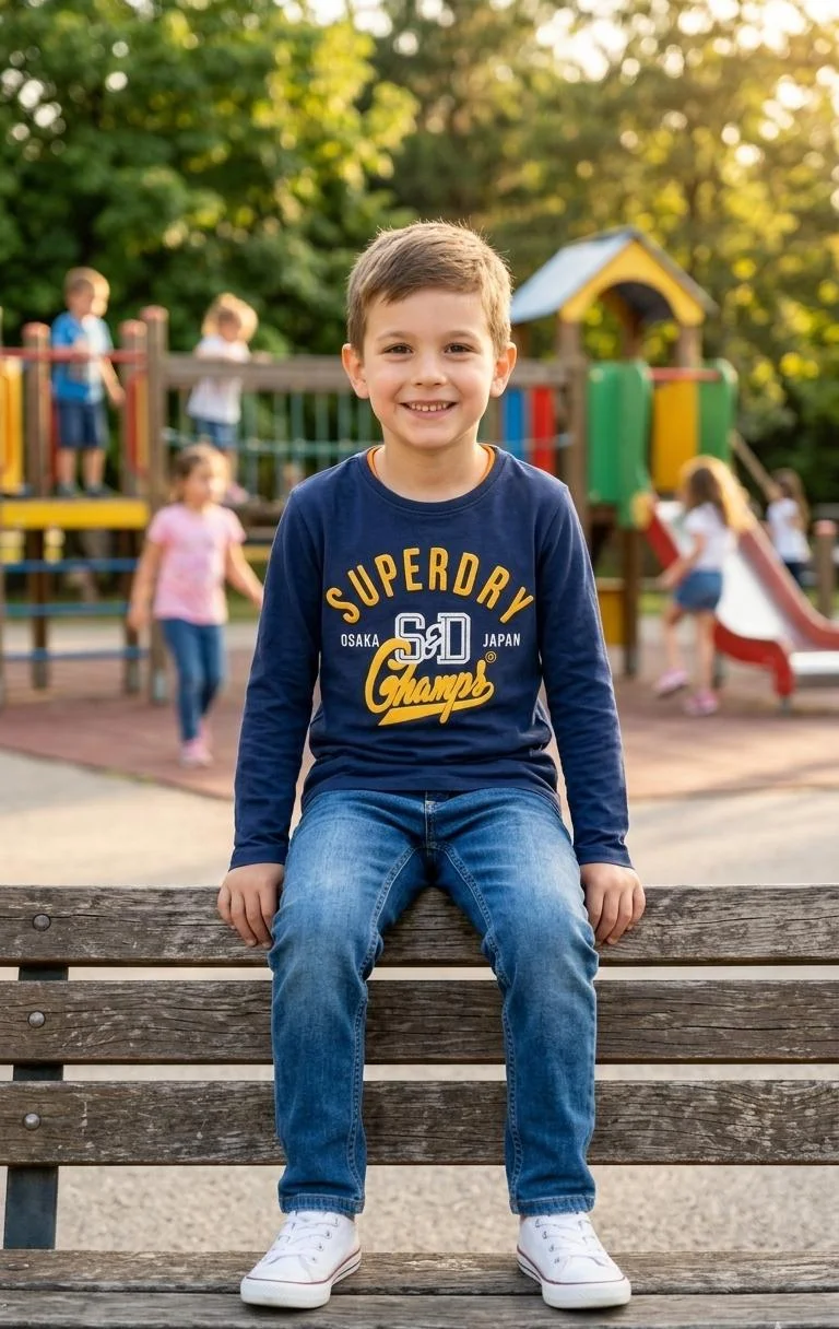 SUPERDRY BOYS LONG SLEEVE FULL T-SHIRT FOR SUMMER WEAR