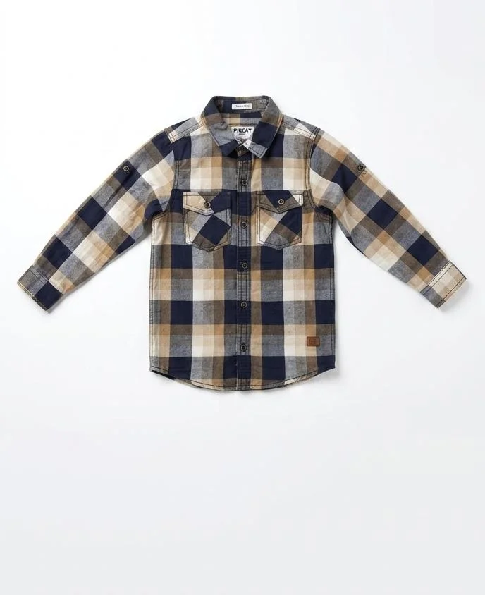 PMCXX BOYS BLUE COTTON CASUAL SHIRT FOR SUMMER WEAR