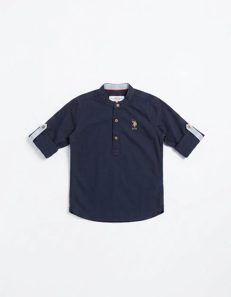 U.S.POLO ASSN BOYSMANDARIN COLLER SHIRT FOR SUMMER WEAR