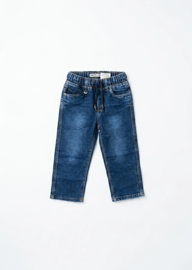 C-BOYS DENIM JEANS WITH AN ELASTIC WAIST FOR SUMMER WEAR