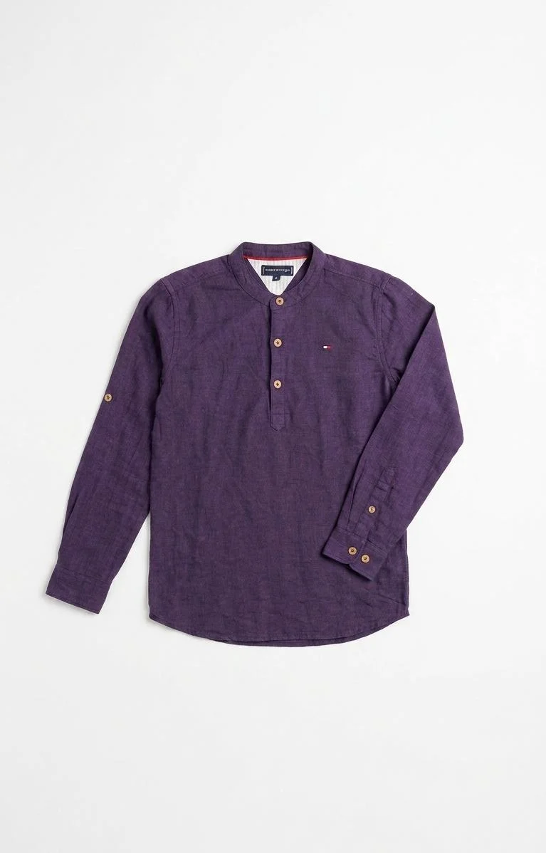 TOMMY HILFIGER MANDARIN COLOUR SHIRT FOR SUMMER WEAR