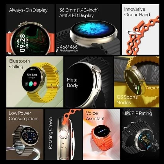 FIRE BOLTT ASTEROID BLUETOOTH CALLING SMARTWATCH